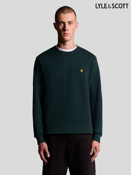 Dark Green - Regular Lyle & Scott Crew Neck Sweatshirt