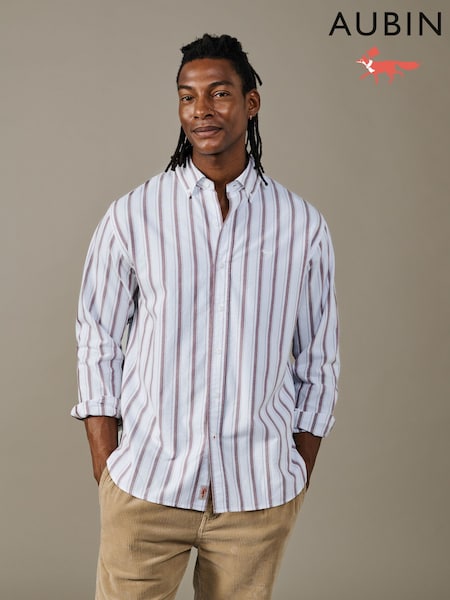 Red - Regular Aubin Walesby Lightweight Relaxed Oxford Shirt