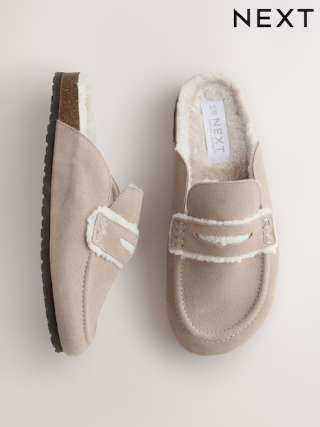 Sand - Forever Comfort® Leather Footbed Mules