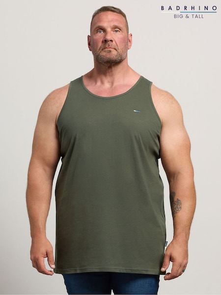 Green - Regular Badrhino Big & Tall Longline Vests 5 Pack