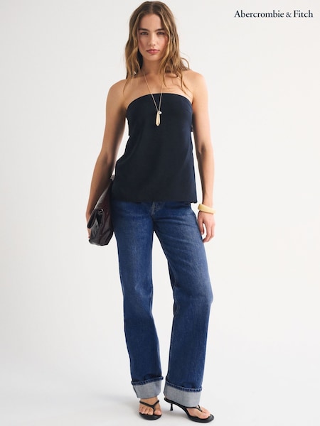 Blue - Abercrombie & Fitch Cuff Hem 90s Relaxed Jeans