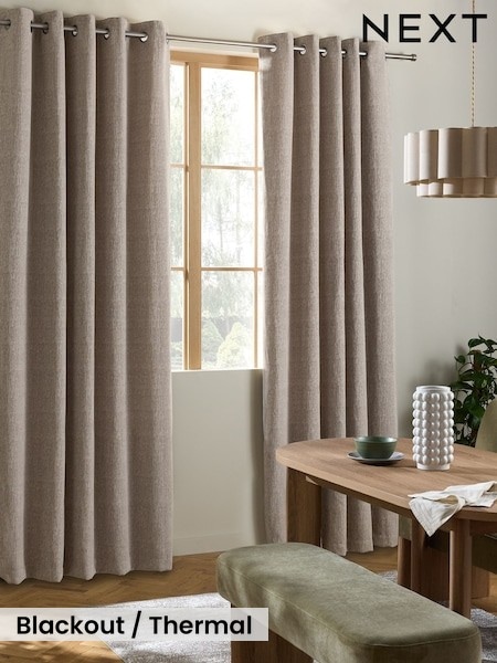 Heavyweight Chenille Eyelet Curtains