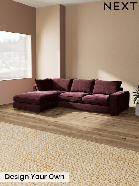 Plush Chenille/Burgundy Red - Novella Deep Relaxed Sit
