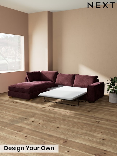 Plush Chenille/Burgundy Red - Novella Deep Relaxed Sit