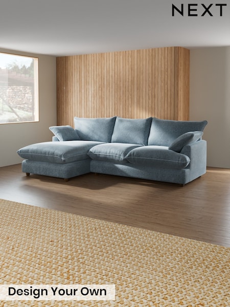 Plush Chenille/Light Blue - Noa Platform Deep Relaxed Sit