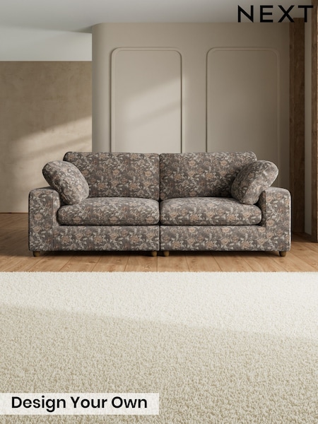 Relaxed Linen Look Print/Swagger Floral Grey - N Premium The Snuggle Grand