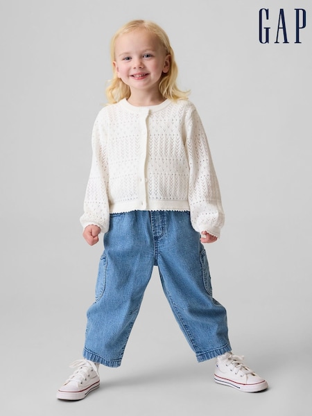 Medium Wash - Gap Brannan Bear Pocket Pull-on Barrel Jeans (6mths-5yrs)