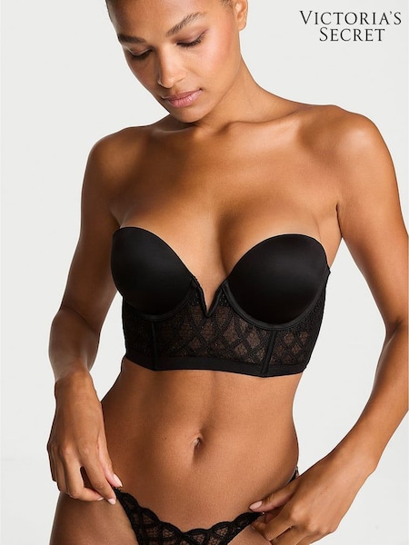 Black - Victoria's Secret Viper Embroidery Corset Top