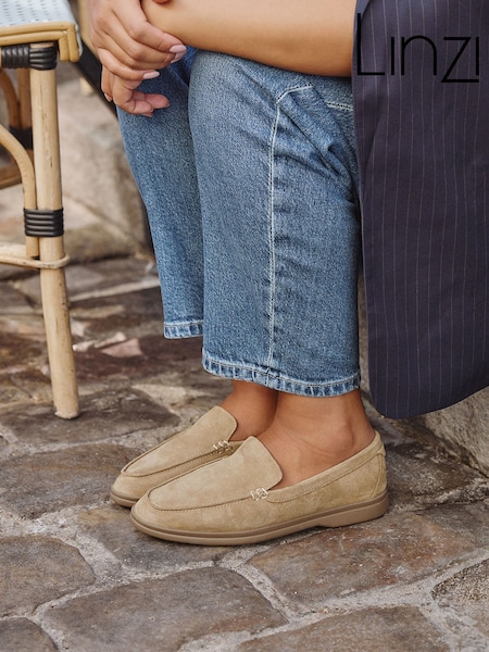 Beige Suede - Linzi Apparel Slip-on Loafers