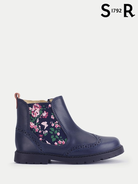 Blue - Start Rite Patent Leather Zip-up Chelsea Boots