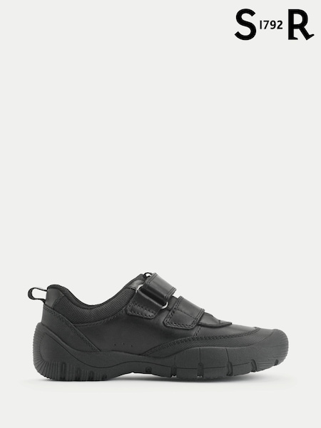 Black - Start-rite Quad Twin Rip-tape Tough Scuff-resistant School Shoes