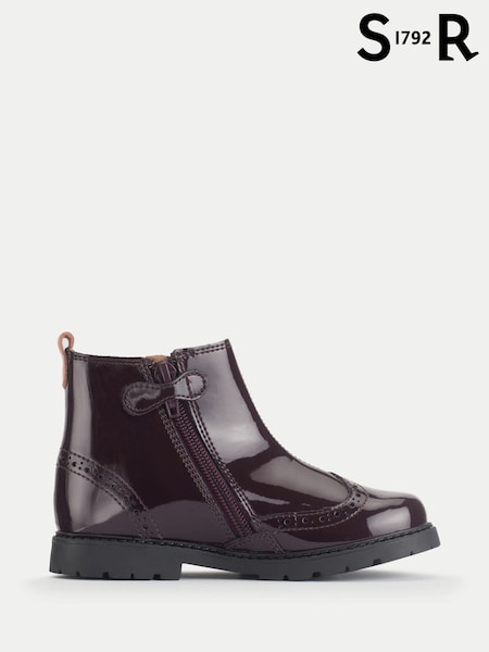 Purple - Start Rite Patent Leather Zip-up Chelsea Boots