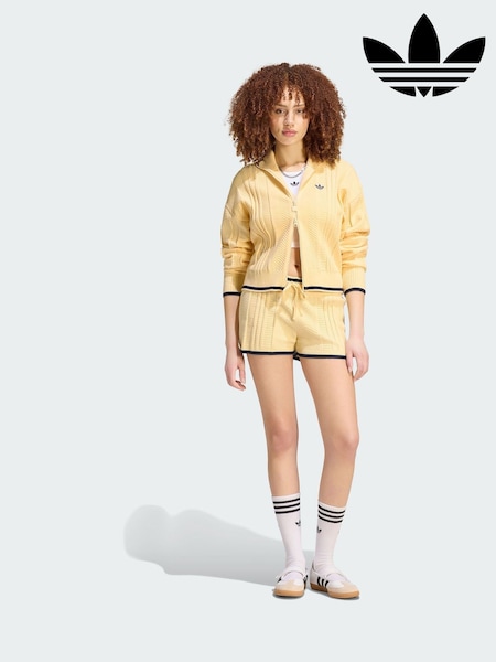 Yellow - Adidas Originals Cable Knit Firebird Track Top