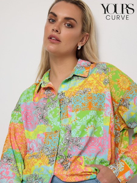 Yours Curve Orange Boyfriend Limited Shirt (Y80101) | £26