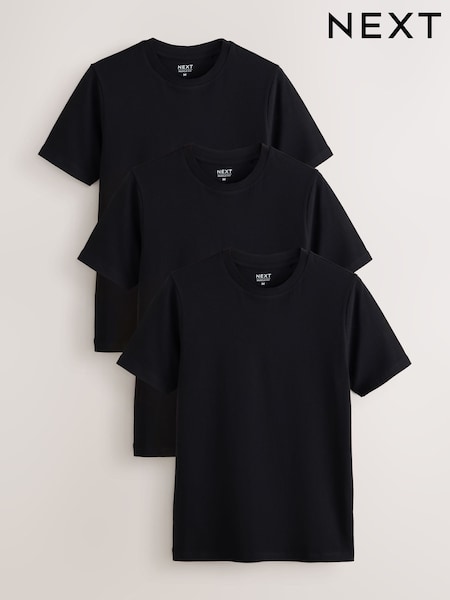 Black - Regular Muscle Fit Essential T-shirts 3 Pack