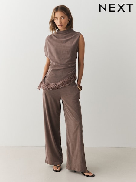 Mauve Purple - Wide Leg Trousers