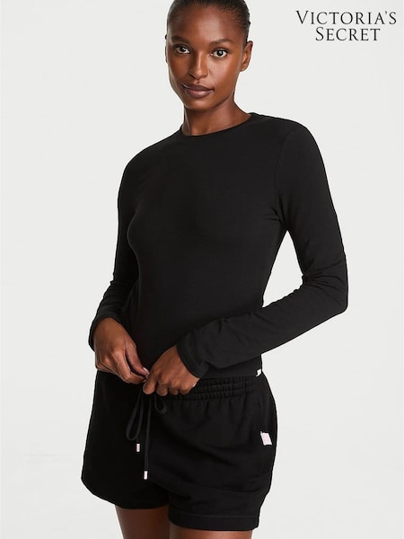 Black - Victoria's Secret Cotton Fitted Long Sleeve T-shirt