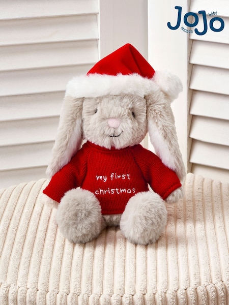 Jojo Maman Bébé My First Christmas Bunny Small Soft Toy Plushie
