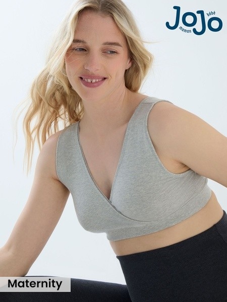 Charcoal Grey - Jojo Maman Bébé 2-pack Seamless Maternity & Nursing Sleep Bras