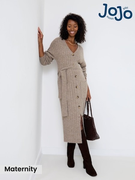 Natural - Jojo Maman Bébé Knit Maternity Cardigan Dress