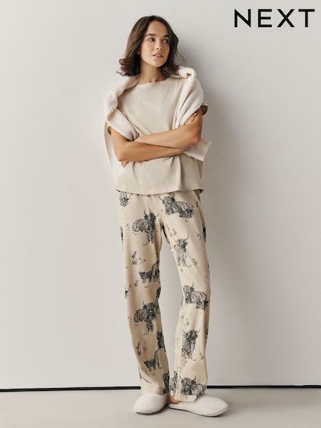 Oatmeal Hamish The Highland Cow - Short Sleeve Pyjamas