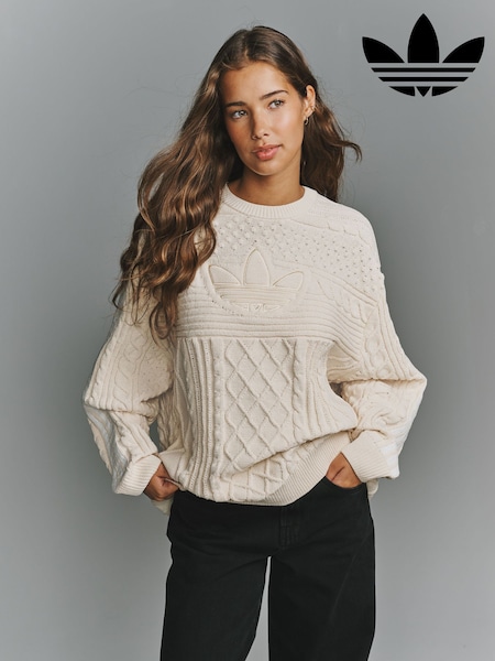 Beige - Adidas Originals Cable Knit Jumper
