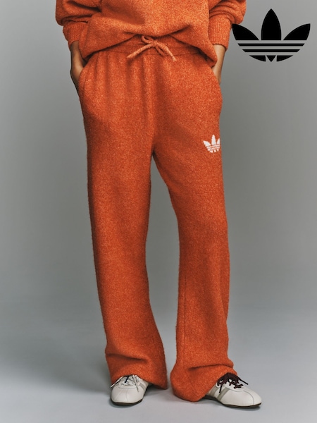 Burnt Orange - Adidas Original Knit Essentials Boucle Trousers