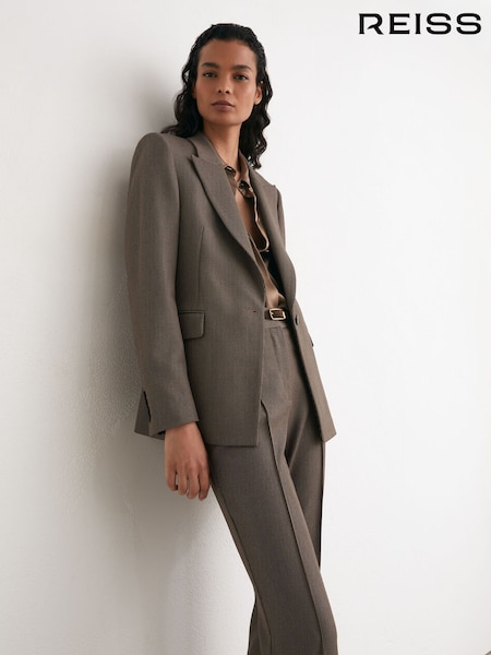 Black/Neutral - Reiss Gabi Tailored Single Breasted Suit Blazer
