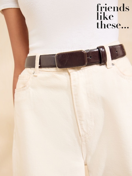 Chocolate Brown - Friends Like These Covered Buckle Belt