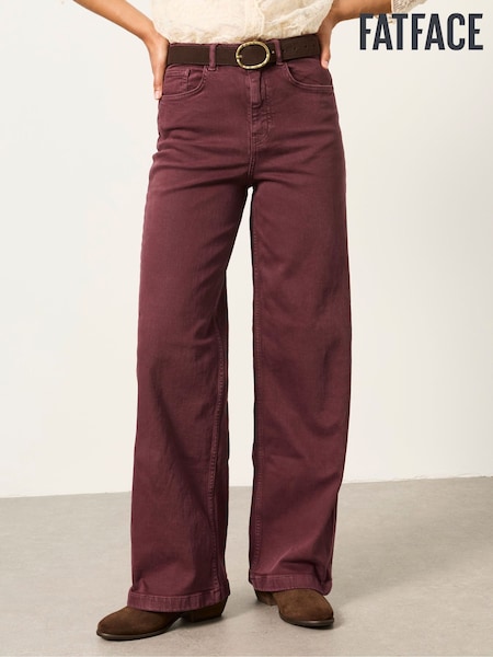 Plum Purple - Fatface Wide Leg Jeans