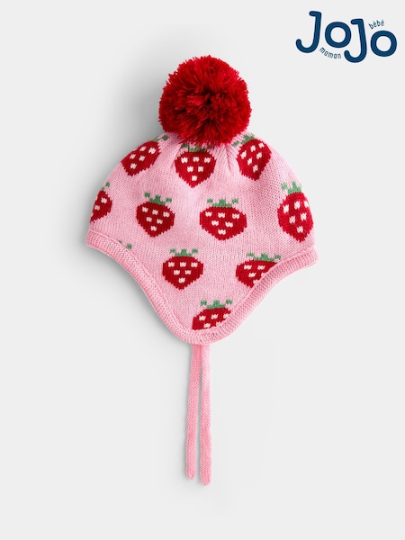 Pink Strawberry - Jojo Maman Bébé Knitted Hat