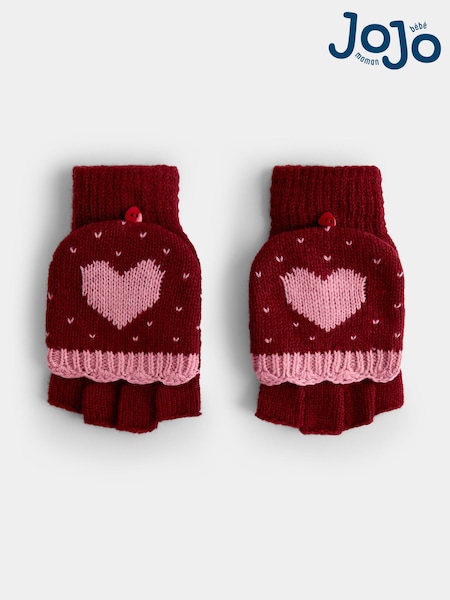 Berry Heart - Jojo Maman Bébé Convertible Mittens