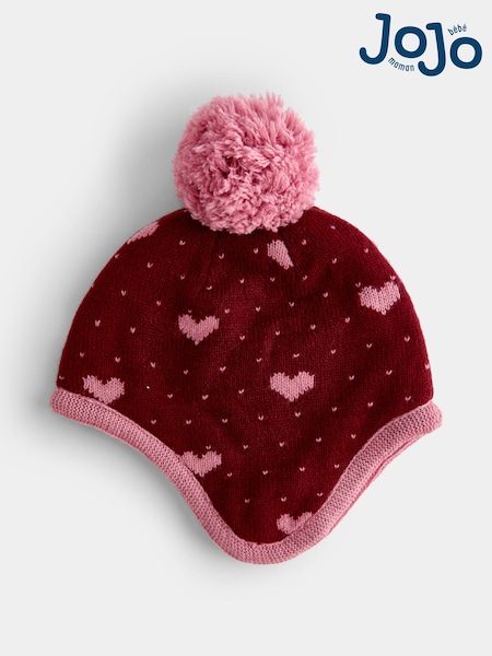 Berry Heart - Jojo Maman Bébé Pom Pom Knitted Hat