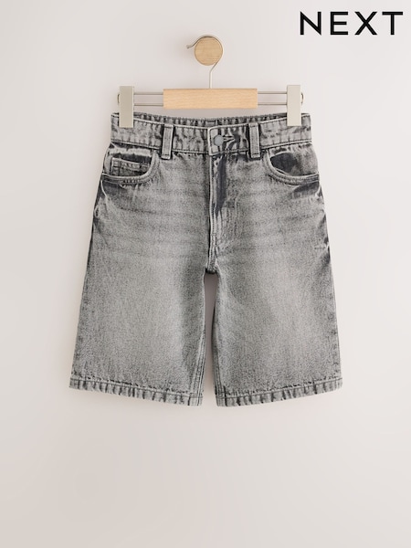 Grey - Denim Jort Shorts (3-16yrs)
