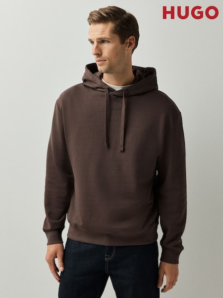 Brown - Regular Hugo Relaxed Fit Hoodie