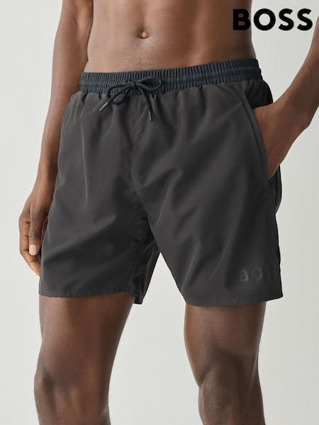 Jet Black - Regular Boss Starfish Quick Dry Swim Shorts
