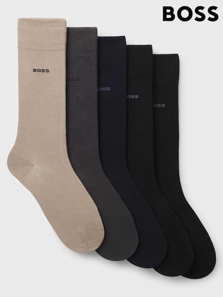 Black - Regular Boss Socks 5 Pack