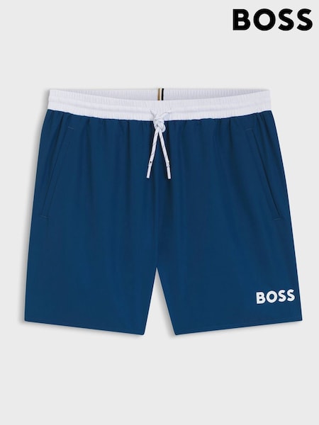 Blue - Regular Boss Starfish Quick Dry Swim Shorts