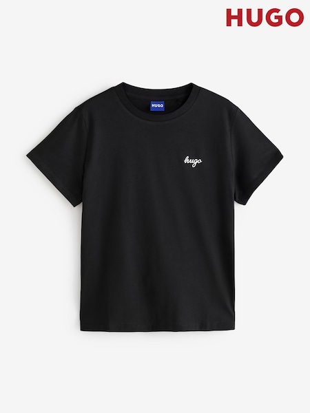 Black - Hugo Script Small Logo T-shirt
