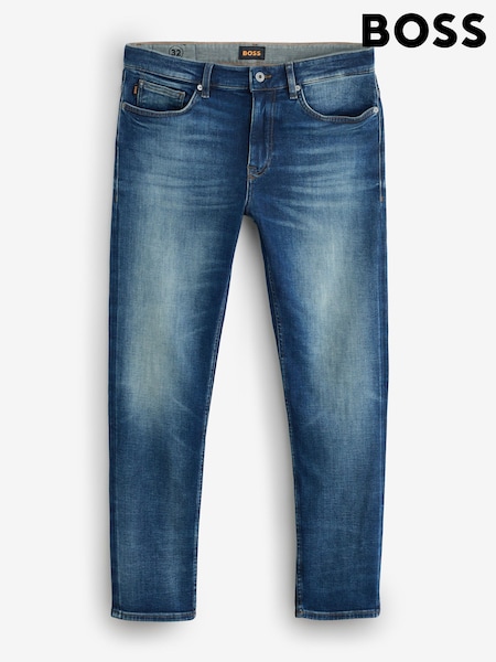 Blue - Regular Boss Slim Fit Delaware Stretch Jeans