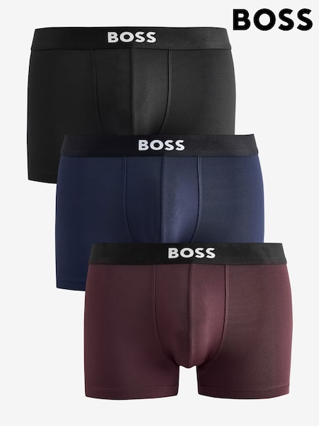 Black/Blue/Red - Regular Boss One Logo Hipster Boxers 3 Pack