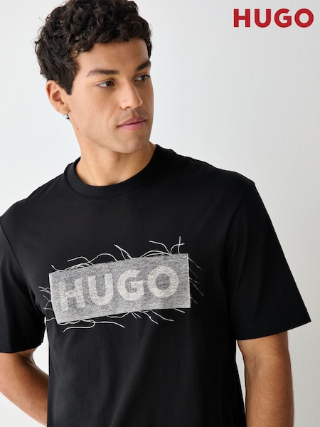 Black - Regular Hugo Regular Fit Naxter Graphic Logo T-shirt