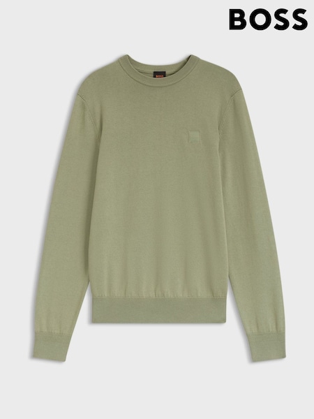 Green - Regular Boss Regular Fit Kanovano Crew Neck Logo Jumper