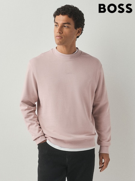 Cream - Regular Boss Regular Fit Logo Crew Neck Sweat Top