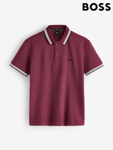 Pink - Regular Boss Regular-fit Paddy Tipped Collar Polo Shirt