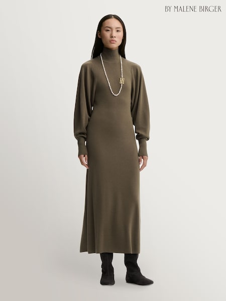 Green - By Malene Birger Menna Batwing Sleeve Knitted Dress