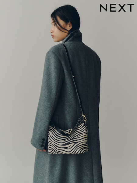 Zebra Print - Leather Hand Held Bag