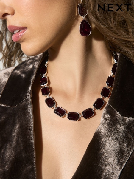 Burgundy Red - Statement Necklace