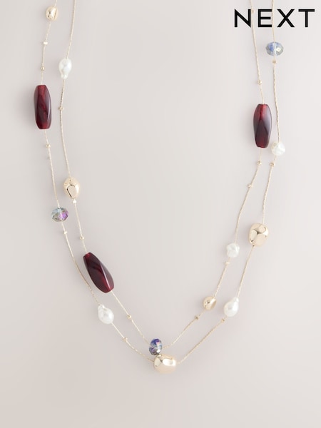 Gold Tone - Layered Long Necklace