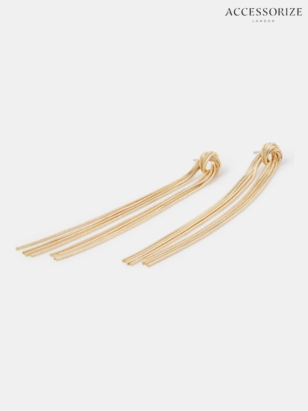Gold Tone - Accessorize Slinky Knot Drop Earrings